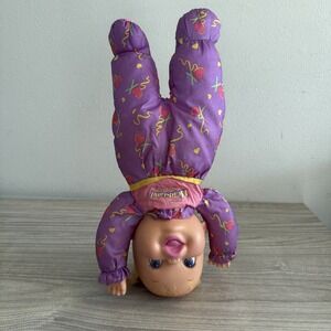 Vtg Baby Headstand Surprise 1996 Toy Biz 13" Purple Tumbling Doll Stands on Head